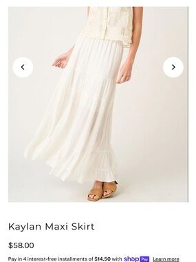 White tiered maxi skirt